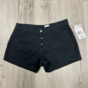 NWT vintage deadstock Y2k Jordache Black Button up Short Size 11/12